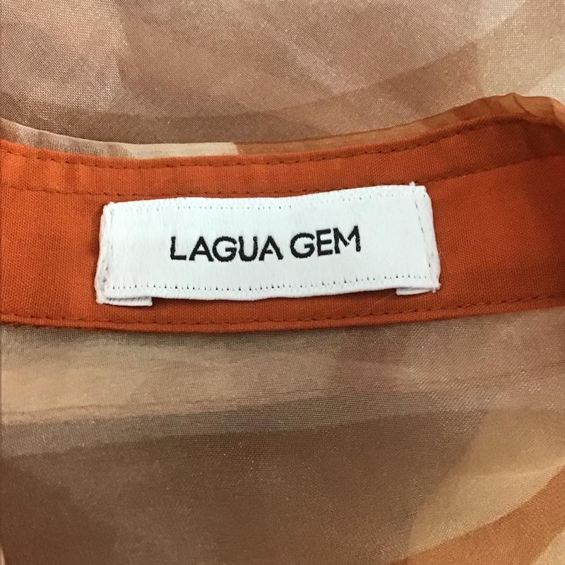 ラグア ジェム LAGUA GEM シャツ、ブラウス 長袖 510eaz30-0530 MARBLESHEERSH 長袖シャツ カジュアルシャツ FREE 総柄 橙 / オレンジ / レディース USED 古着 中古 10107725