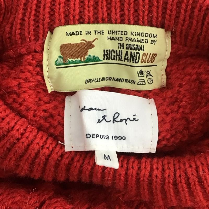 アダムエロペ ADAM ET ROPE ニット、セーター 長袖 長袖 M 総柄 赤 / レッド / メンズ USED 古着 中古 10112573