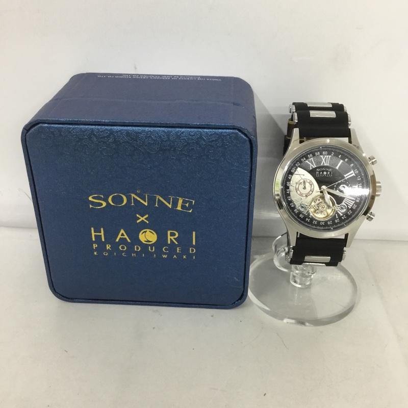 ゾンネ SONNE 腕時計 アナログ(自動巻き) H016 ラバーベルト 箱有 ロゴ、文字 黒 / ブラック / X 銀 / シルバー / メンズ USED 古着 中古 10127491