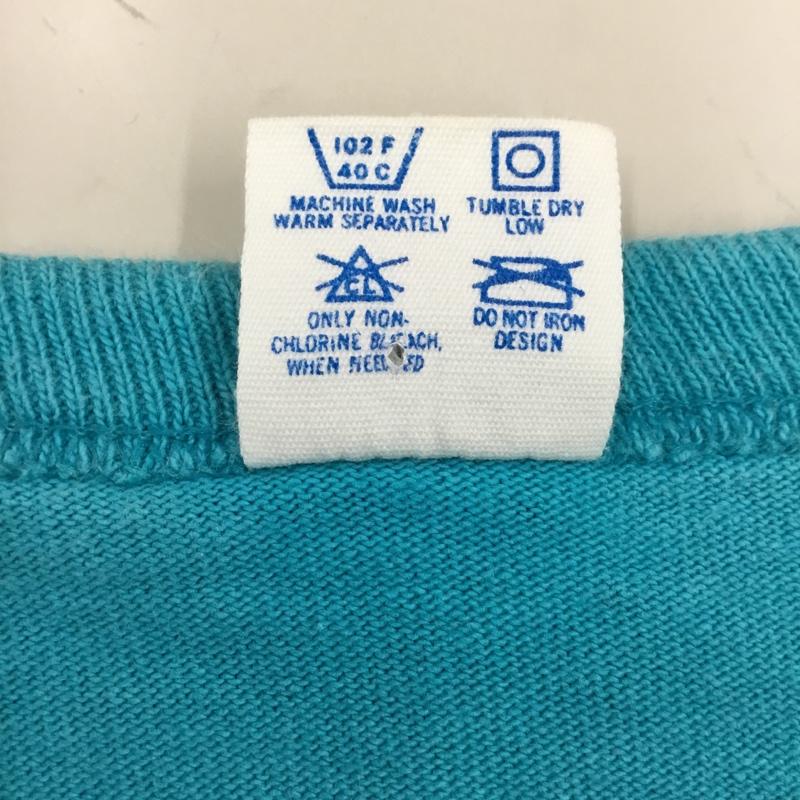 チャンピオン Champion Tシャツ 半袖 クロップド丈 ワイド XL ロゴ、文字 青 / ブルー / レディース USED 古着 中古 10115553
