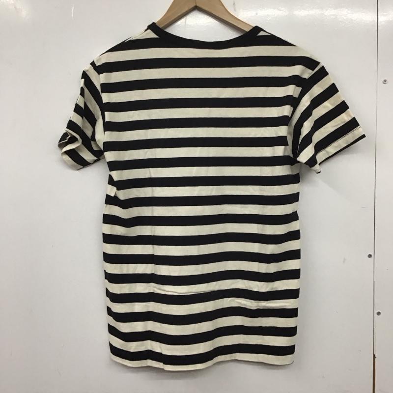ワラワラ WallaWalla Tシャツ 半袖 半袖カットソー プリントTシャツ クルーネックカットソー M ボーダー柄 白 / ホワイト / X 黒 / ブラック / メンズ USED 古着 中古 10137834