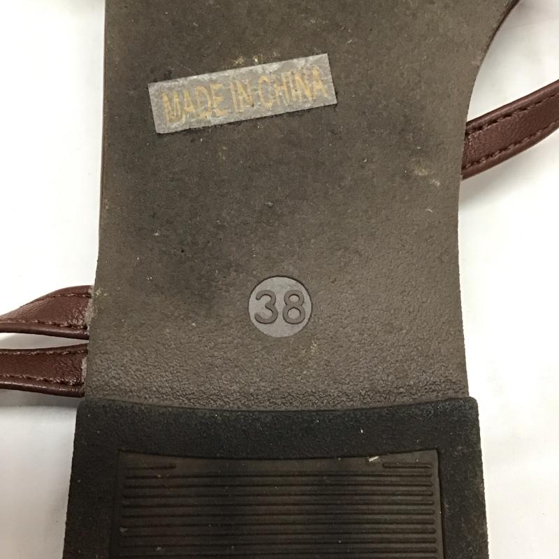 アーバンリサーチ URBAN RESEARCH サンダル サンダル ストラップ アシンメトリー 38 無地 茶 / ブラウン / レディース USED 古着 中古 10116253