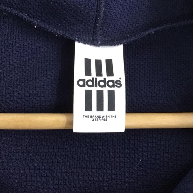 アディダス adidas パーカー 長袖 AMT-606 ジャージ M ロゴ、文字 紺 / ネイビー /  メンズ USED 古着 中古 10128477