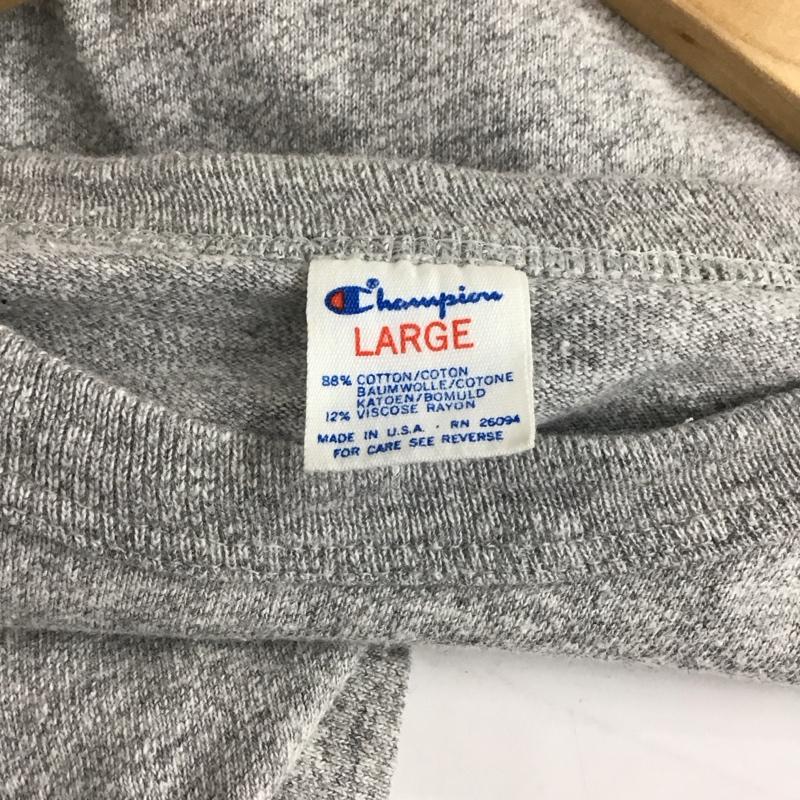 チャンピオン Campion Tシャツ 半袖 L プリント X ロゴ、文字 灰 / グレー / メンズ USED 古着 中古 10130883