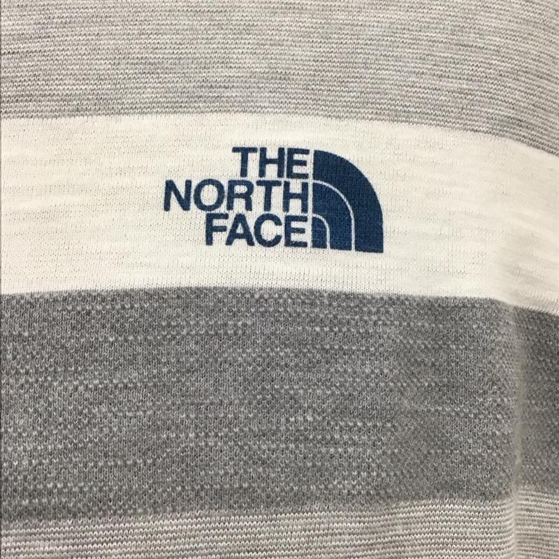 ザノースフェイス THE NORTH FACE Tシャツ 半袖 NT11898 半袖ボーダーTシャツ プリントTシャツ 半袖カットソー M ボーダー柄 白 / ホワイト / X 灰 / グレー / メンズ USED 古着 中古 10110391