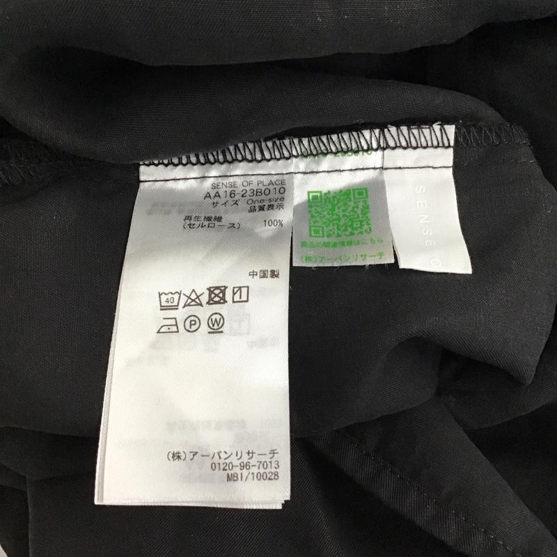 センスオブプレイス SENSEOFPLACE カットソー 半袖 半袖カットソー 無地Tシャツ クルーネックカットソー 無地 黒 / ブラック / レディース USED 古着 中古 10114334