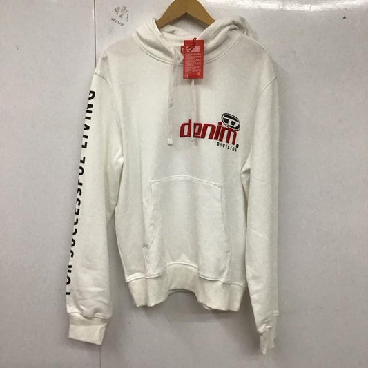 ディーゼル DIESEL パーカー 長袖 L ロゴ、文字 白 / ホワイト /  メンズ USED 古着 中古 10128578
