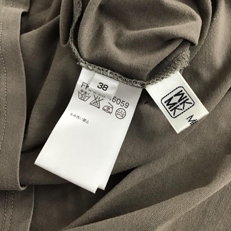 ミッシェル・クラン MICHEL KLEIN Tシャツ 半袖 半袖カットソー プリントTシャツ クルーネックカットソー 38 プリント 灰 / グレー / レディース USED 古着 中古 10136752