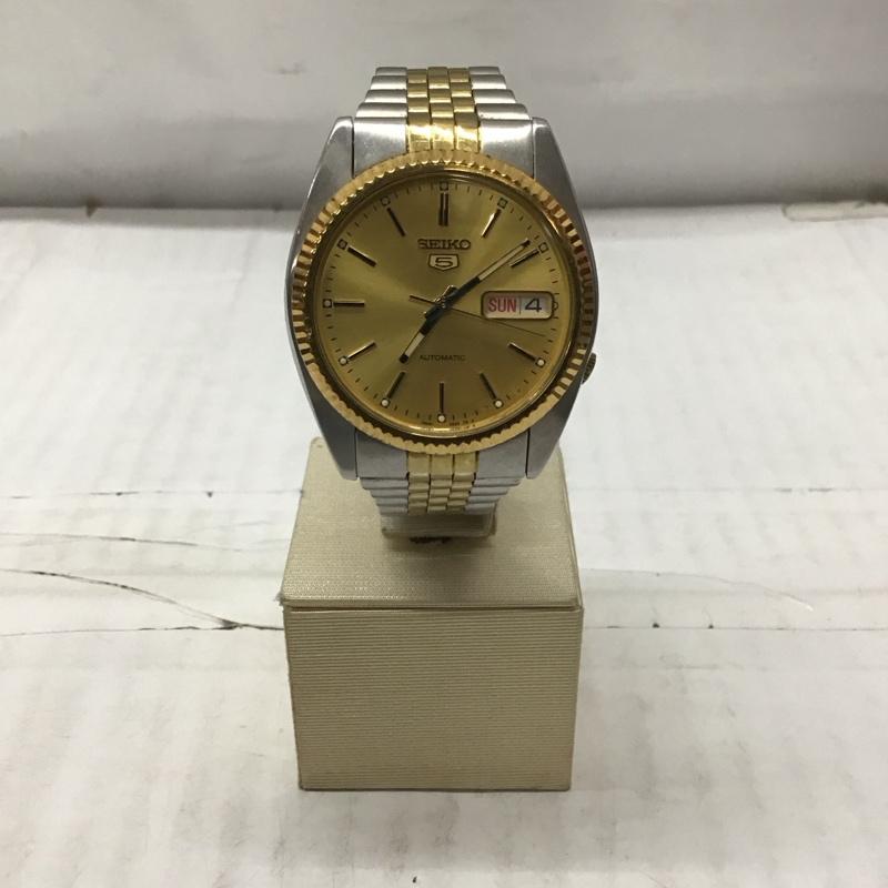 セイコー SEIKO 腕時計 アナログ(自動巻き) 7S26-0500 ロゴ、文字 金 / ゴールド / X 銀 / シルバー / メンズ USED 古着 中古 10113454