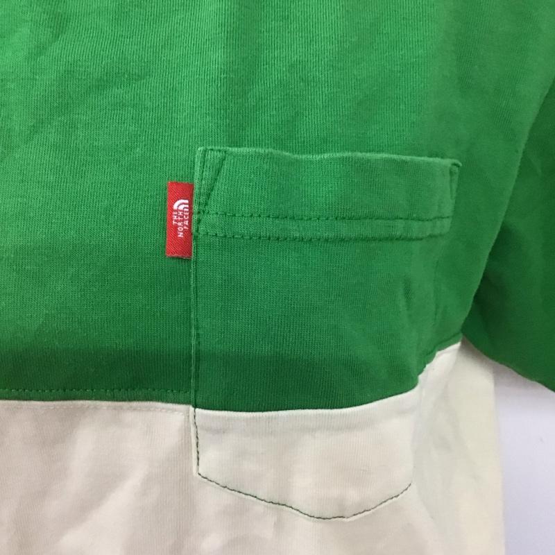 ザノースフェイス THE NORTH FACE Tシャツ 半袖 nt31212 セオアルファパネルティー 半袖カットソー プリントTシャツ M ボーダー柄 青 / ブルー / X 緑 / グリーン / X アイボリー / アイボリー / レディース USED 古着 中古 10127600