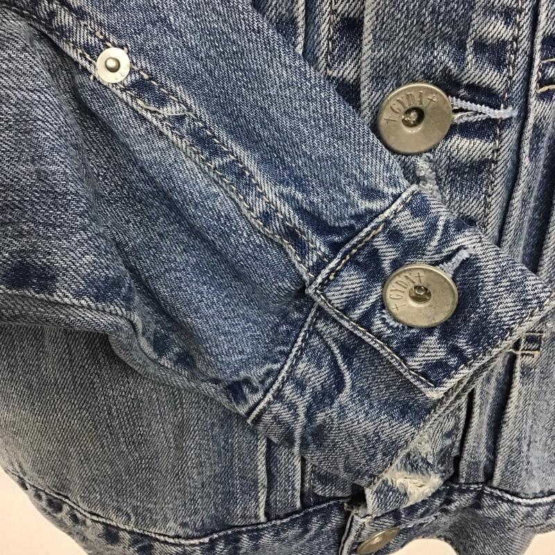 ジェイダ GYDA ジャケット、上着 ジャケット、ブレザー 071940200601 ダメージ加工 Gジャン デニムジャケット FREE 無地 インディゴ / インディゴ / レディース USED 古着 中古 10110260