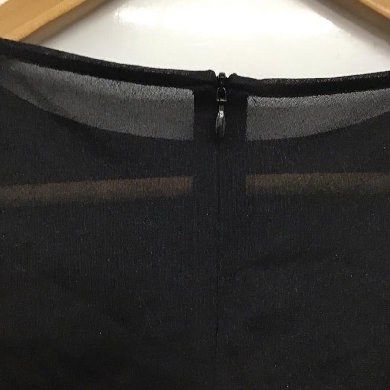 ルシェルブルー LE CIEL BLEU カットソー 長袖 26A62306 Design Gathered Cutout Top 36 無地 黒 / ブラック / レディース USED 古着 中古 10134216
