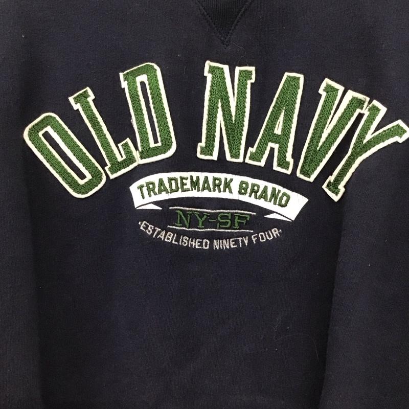 オールドネイビー OLD NAVY トレーナー 長袖 長袖トレーナー スウェット クルーネック プルオーバー XL ロゴ、文字 紺 / ネイビー / メンズ USED 古着 中古 10135772