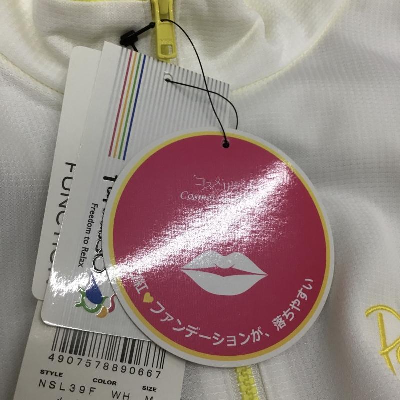 パラディーゾ PARADISO ポロシャツ 長袖 NSL39F ゴルフウェア コスメリリース タグ付き ハーフジップ M ロゴ、文字 白 / ホワイト / X 黄 / イエロー / レディース USED 古着 中古 10135712