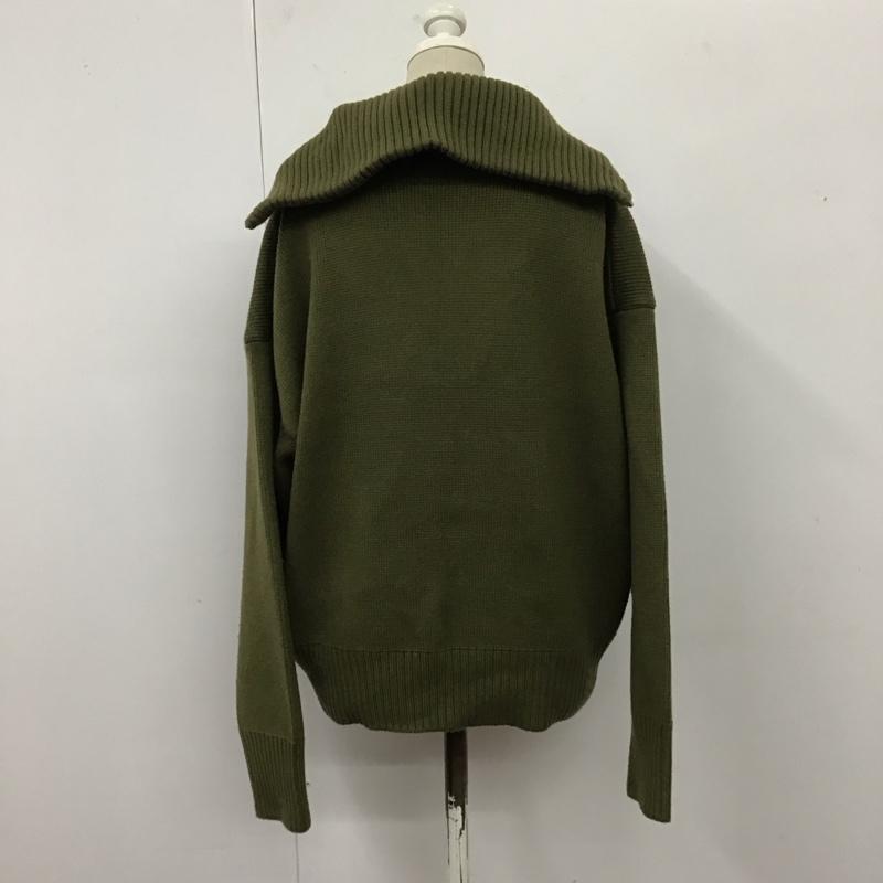 ザラ ZARA ニット、セーター 長袖 長袖ニットカットソー セーター ジップアップネック M 無地 カーキ / カーキ / レディース USED 古着 中古 10118529