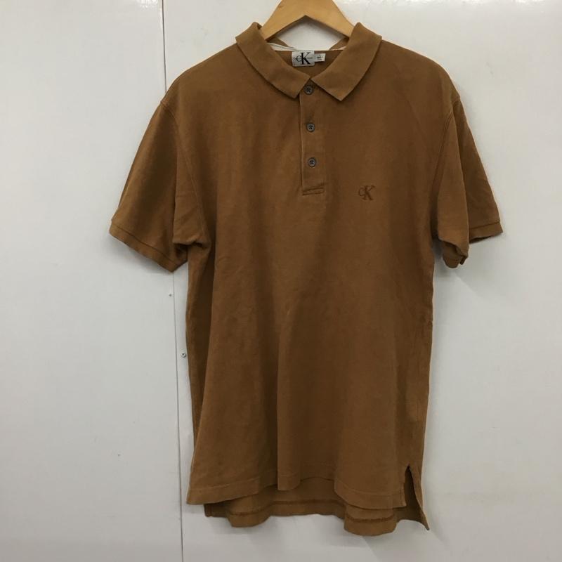 カルバン・クライン Calvin Klein ポロシャツ 半袖 半袖ポロシャツ 半袖カットソー カラーシャツ L ロゴ、文字 茶 / ブラウン / メンズ USED 古着 中古 10131112