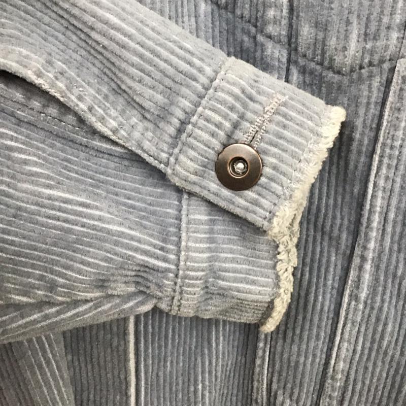 ザラ ZARA ジャケット、上着 ジャケット、ブレザー 8372/222/403 コーデュロイ シャツ ジャケット カットオフ S 無地 水色 / ライトブルー / レディース USED 古着 中古 10131574