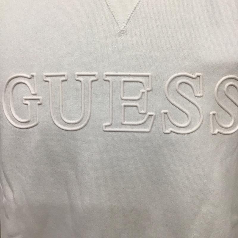 ゲス Guess トレーナー 長袖 U1YA02K9V31 スウェット 裏起毛 タグ付き XL ロゴ、文字 アイボリー / アイボリー / メンズ USED 古着 中古 10115601