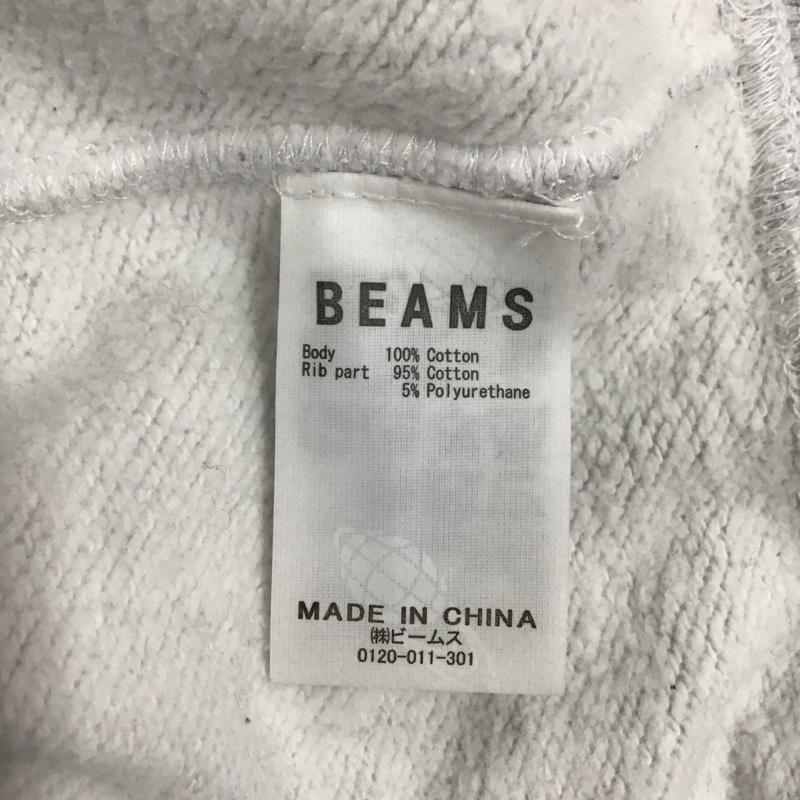 ビームス BEAMS トレーナー 長袖 長袖トレーナー スウェット クルーネック リブスウェットカットソー L ロゴ、文字 灰 / グレー / メンズ USED 古着 中古 10121454