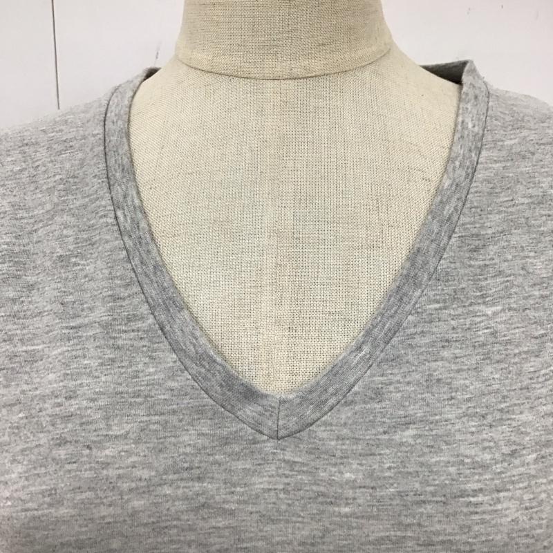 ラルフローレン RALPHLAUREN Tシャツ 半袖 半袖カットソー 無地Tシャツ Vネックカットソー S 無地 灰 / グレー / レディース USED 古着 中古 10118010
