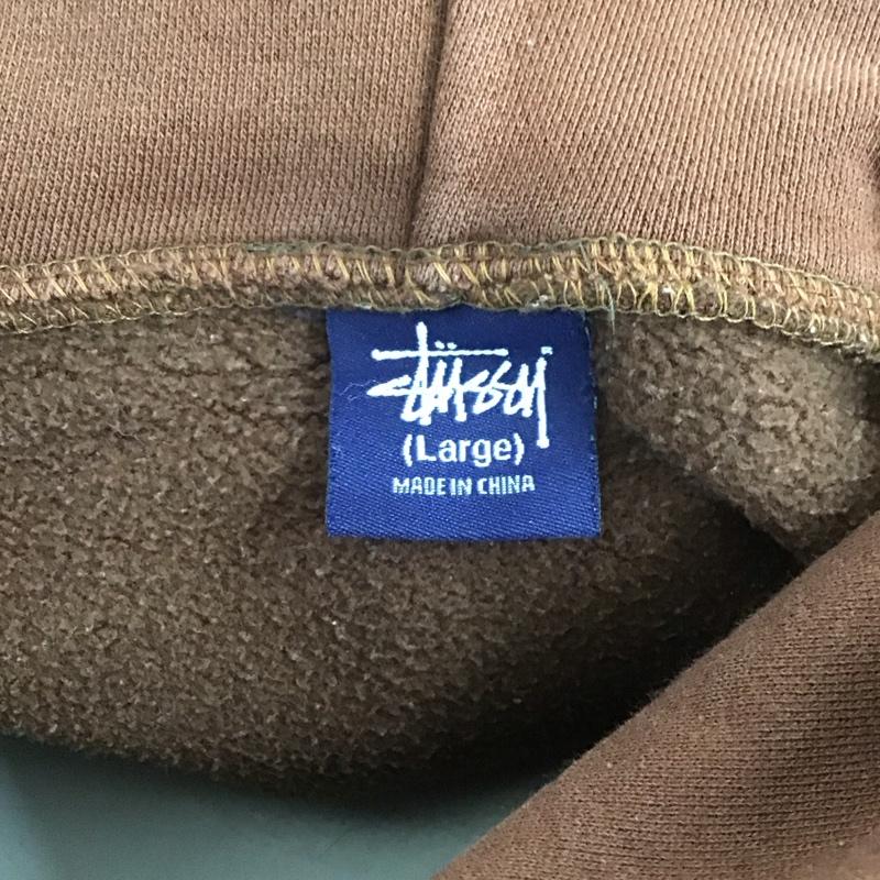 ステューシー STUSSY パーカー 長袖 長袖パーカー プルオーバーパーカー スウェット L ロゴ、文字 茶 / ブラウン /  メンズ USED 古着 中古 10125286
