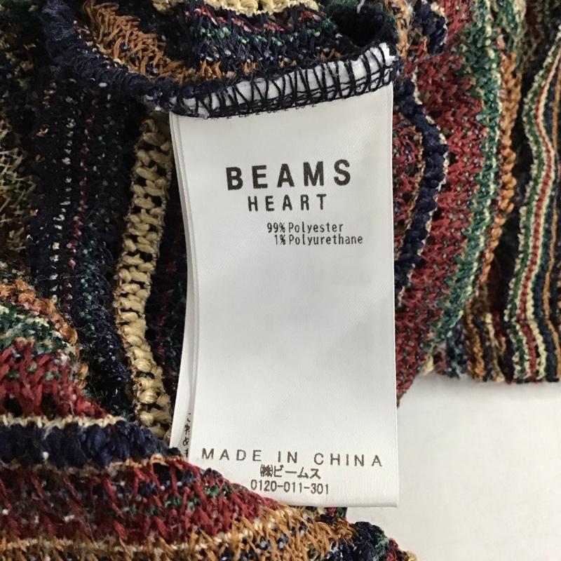 ビームス ハート BEAMS HEART カーディガン 半袖 半袖カーディガン 前開き 薄手 XL ストライプ マルチカラー / マルチカラー / メンズ USED 古着 中古 10140712