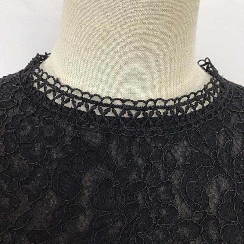 ザラ ZARA カットソー 長袖 M レース柄 黒 / ブラック /  レディース USED 古着 中古 10113481