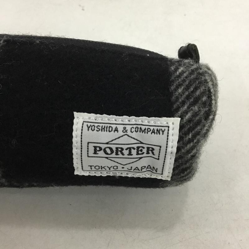ポーター PORTER ファッション小物 ファッション小物 ペンケース ESSENTIAL DESIGNS チェック ロゴ、文字 白 / ホワイト / X 黒 / ブラック / メンズ USED 古着 中古 10139077