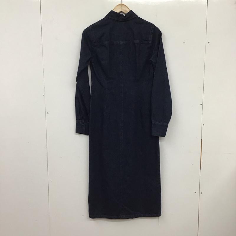 ザラ ZARA ワンピース ロングスカート 長袖シャツワンピース ロングワンピース デニムシャツロングワンピース S 無地 インディゴ / インディゴ / レディース USED 古着 中古 10136021