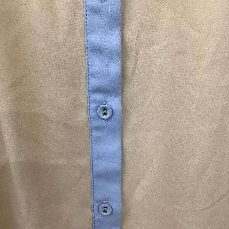 ページボーイ PAGEBOY シャツ、ブラウス 半袖 バイカラー FREE 無地 橙 / オレンジ / X 水色 / ライトブルー / レディース USED 古着 中古 10114062