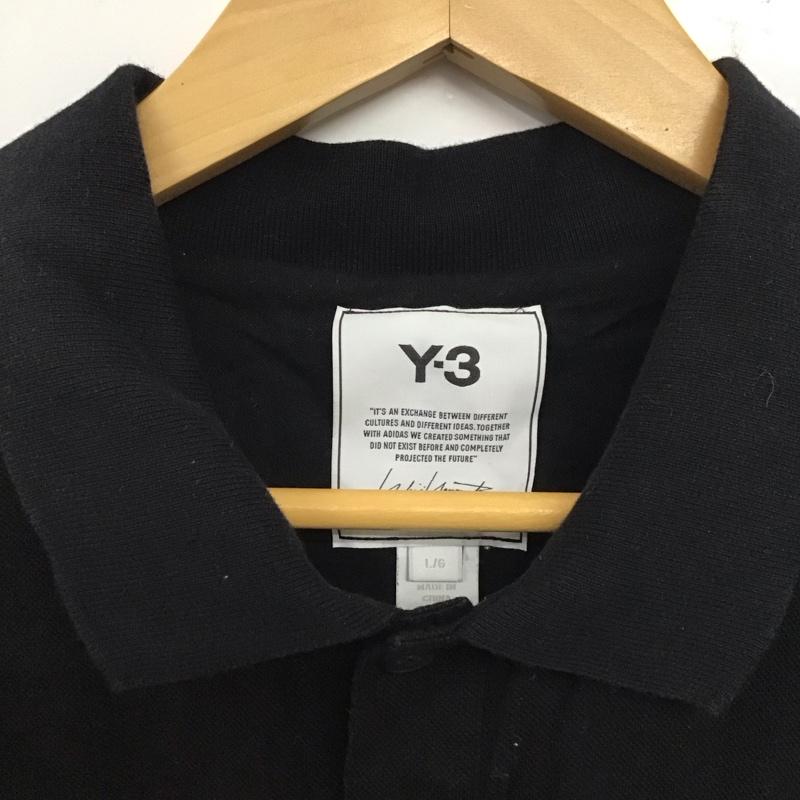 ワイスリー Y-3 ポロシャツ 半袖 半袖ポロシャツ カラーシャツ 半袖カットソー L ロゴ、文字 黒 / ブラック / メンズ USED 古着 中古 10137724