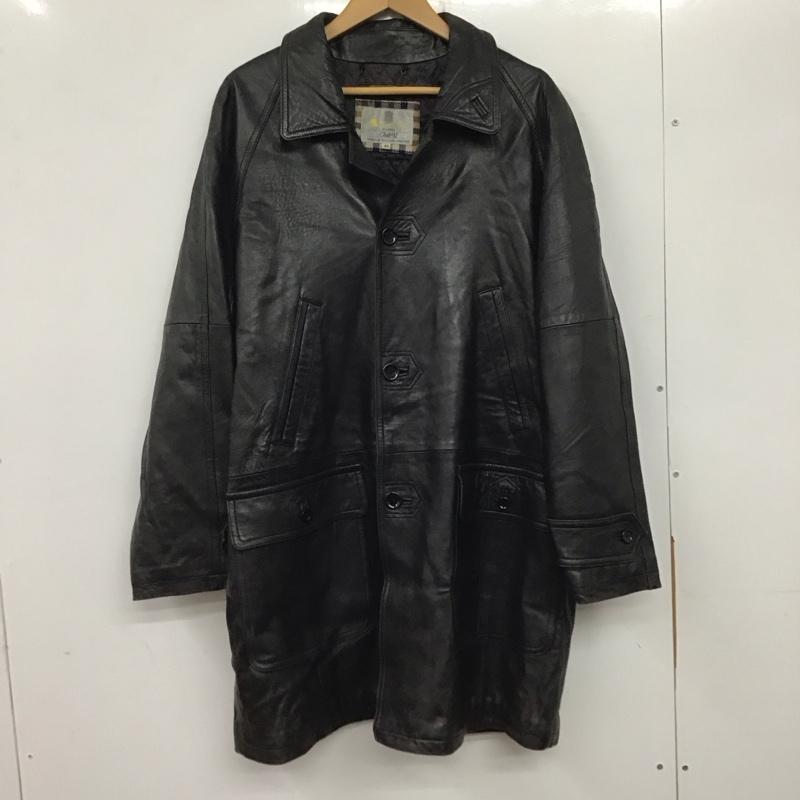 古着 USED ジャケット、上着 ジャケット、ブレザー レザージャケット ボタンジャケット アウター ロングコート 40 無地 黒 / ブラック / メンズ USED 古着 中古 10137480