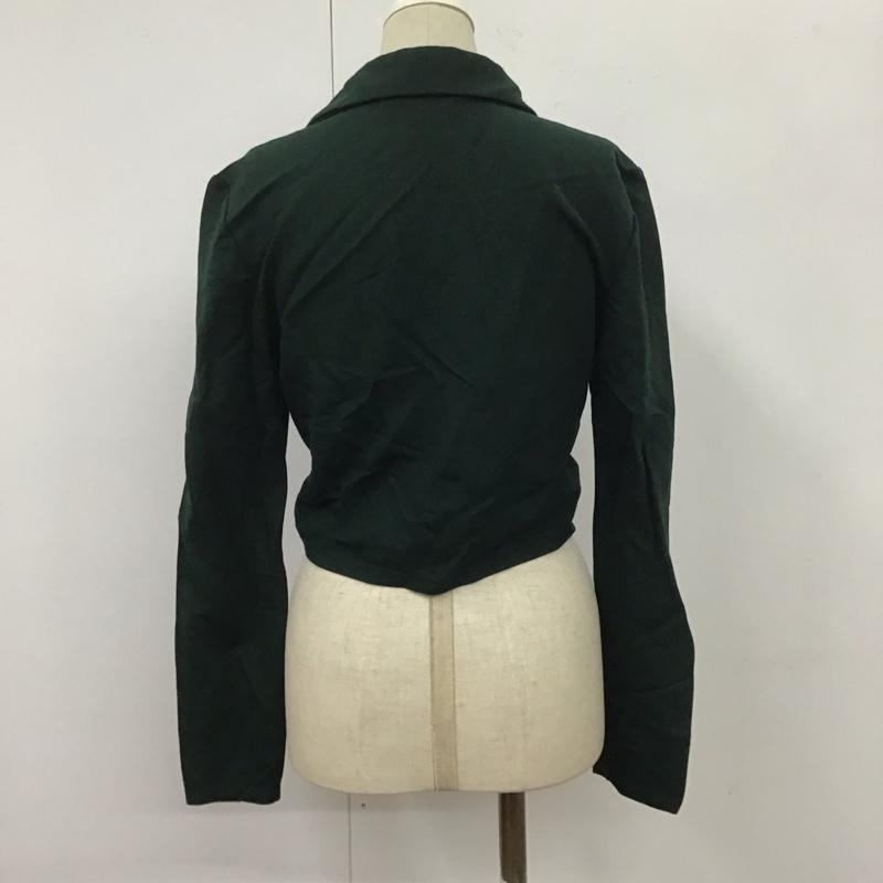 ザラ ZARA カットソー 長袖 長袖カットソー ショート丈 ノーカラーシャツ S 無地 緑 / グリーン /  レディース USED 古着 中古 10109216