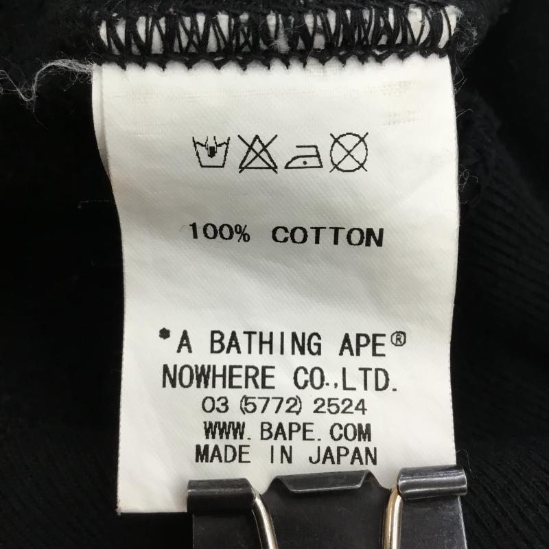 アベイシングエイプ A BATHING APE パーカー 長袖 L ロゴ、文字 黒 / ブラック / メンズ USED 古着 中古 10137306