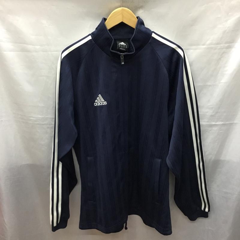 アディダス adidas ジャケット、上着 ジャケット、ブレザー JD1018 トラックジャケット スポーツウェア L ロゴ、文字 紺 / ネイビー / X 白 / ホワイト / メンズ USED 古着 中古 10119342