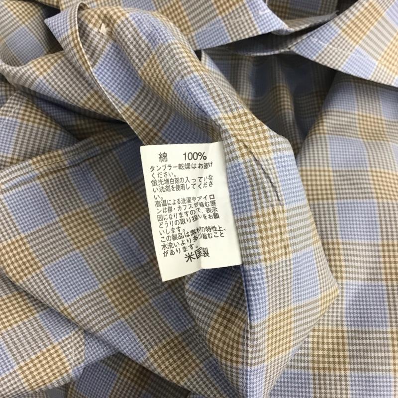ブルックスブラザーズ BROOKS BROTHERS シャツ、ブラウス 長袖 チェック 水色 / ライトブルー / X ベージュ / ベージュ / メンズ USED 古着 中古 10111182