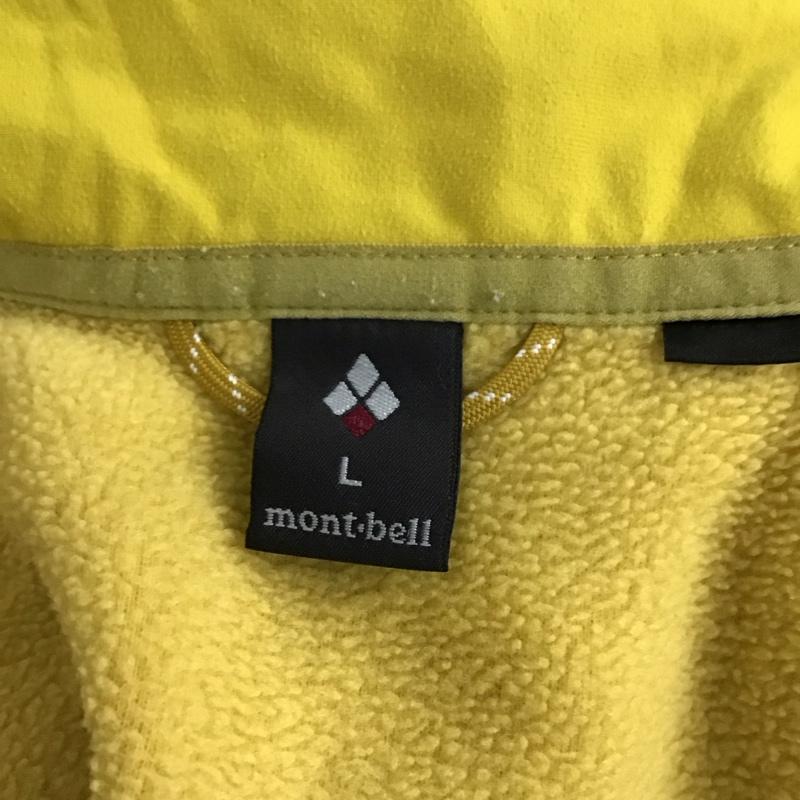 モンベル mont-bell ジャケット、上着 ジャケット、ブレザー 1106592 クリマプラス100ジャケット フリース L ロゴ、文字 黄 / イエロー / レディース USED 古着 中古 10119395