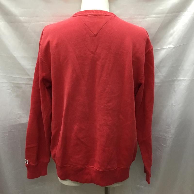 トミーヒルフィガー TOMMY HILFIGER トレーナー 長袖 スウェット 裏起毛 M ロゴ、文字 赤 / レッド /  メンズ USED 古着 中古 10117169