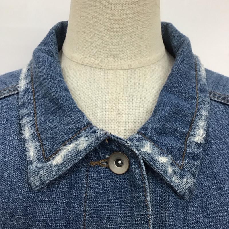 ダブルクローゼット w closet ジャケット、上着 ジャケット、ブレザー デニムジャケット ダメージ FREE 無地 水色 / ライトブルー / レディース USED 古着 中古 10108118