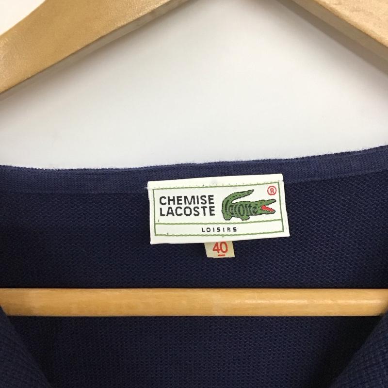 ラコステ LACOSTE カットソー 長袖 長袖カットソー カラーシャツ ポロシャツ 40 ロゴ、文字 紺 / ネイビー / メンズ USED 古着 中古 10136611