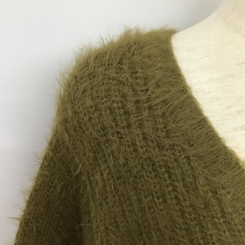 アルシーヴ archives カーディガン 長袖 M 無地 カーキ / カーキ / レディース USED 古着 中古 10128225