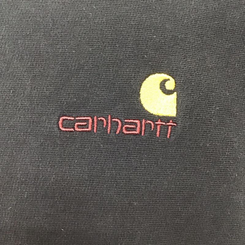 カーハート Carhartt トレーナー 長袖 長袖トレーナー スウェット クルーネック リブスウェットカットソー M ロゴ、文字 黒 / ブラック / メンズ USED 古着 中古 10115361