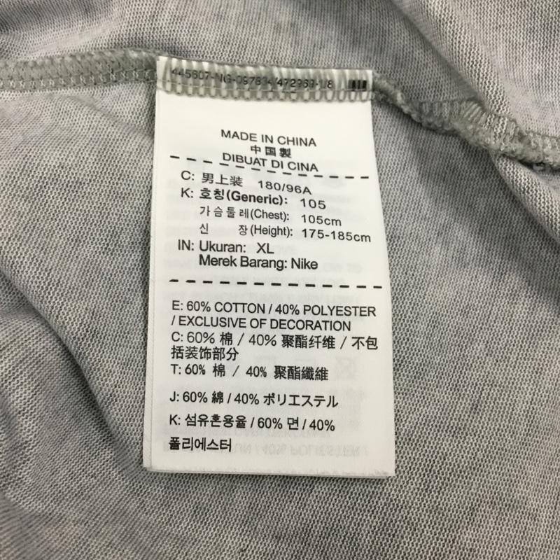 ナイキ NIKE Tシャツ 半袖 半袖カットソー プリントTシャツ クルーネックカットソー スポーツウェア XL プリント 灰 / グレー / メンズ USED 古着 中古 10109464