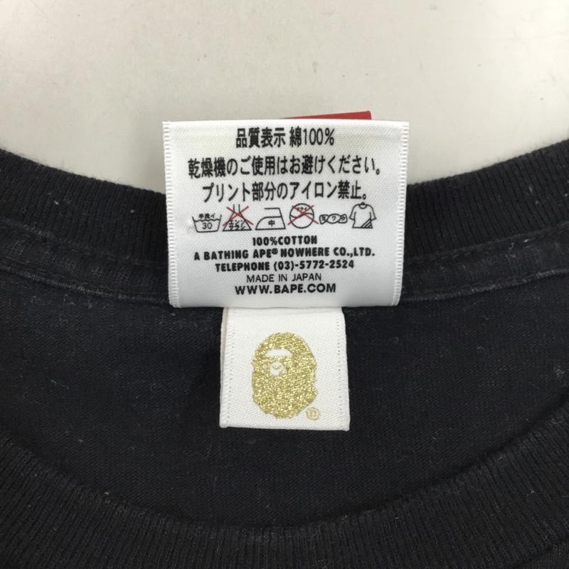 アベイシングエイプ A BATHING APE Tシャツ 半袖 半袖カットソー プリントTシャツ クルーネックカットソー L プリント 黒 / ブラック / メンズ USED 古着 中古 10121701