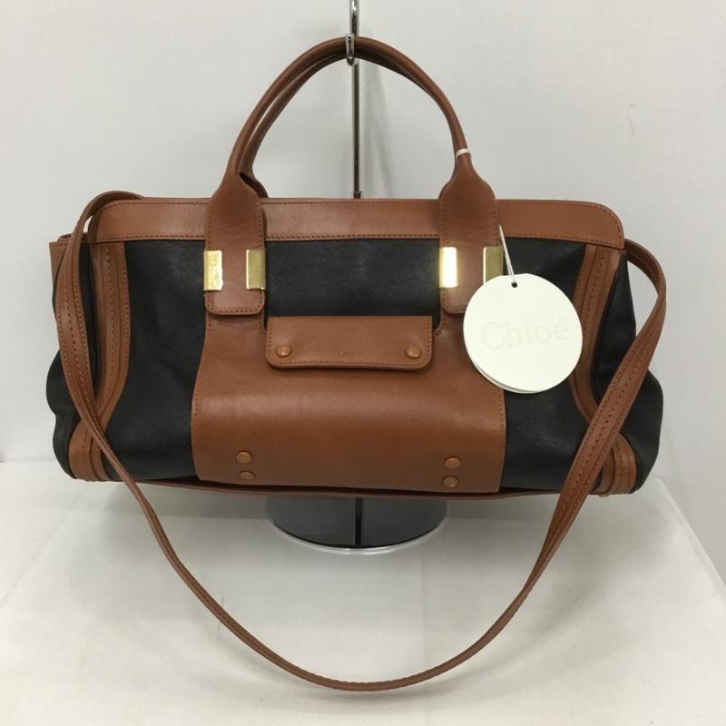 クロエ Chloe ハンドバッグ ハンドバッグ 3S0161-703 トートバッグ ショルダーバッグ 2WAY ロゴ、文字 茶 / ブラウン / X 黒 / ブラック / レディース USED 古着 中古 10125914