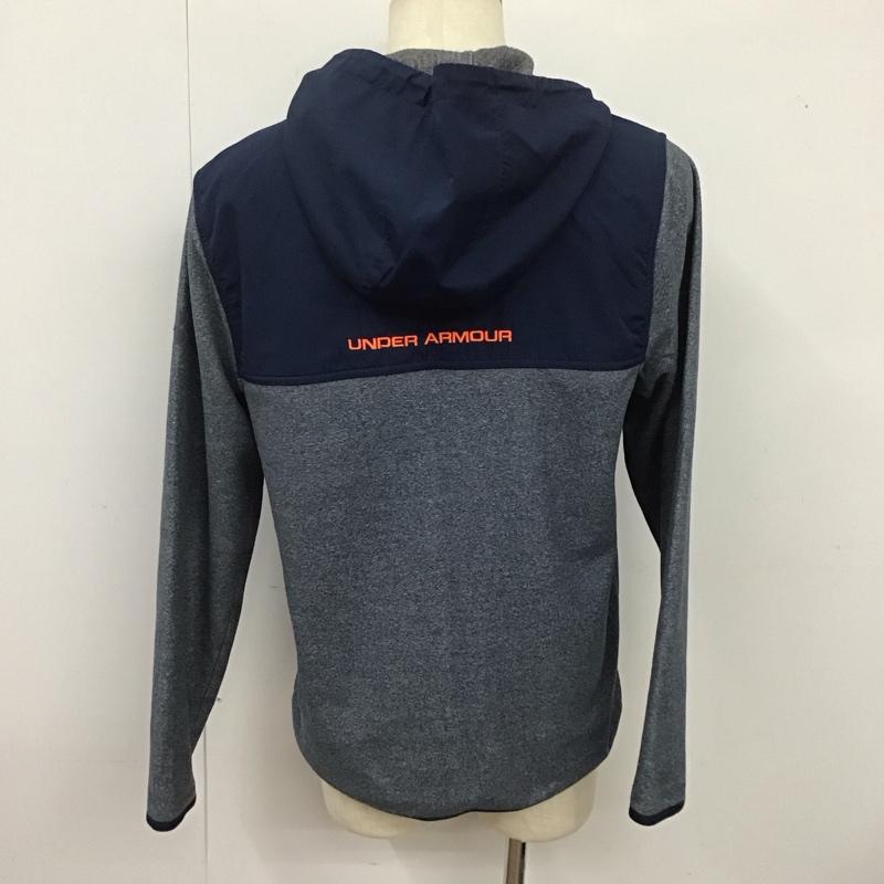アンダーアーマー UNDER ARMOUR パーカー 長袖 mtr1170 パフォーマンスマイクロフリースフルジップフーディー ジップアップパーカー 無地 紺 / ネイビー /  メンズ USED 古着 中古 10125727