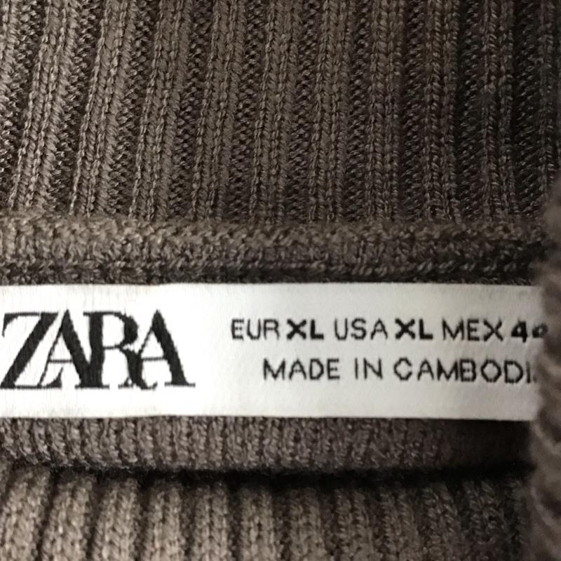 ザラ ZARA ニット、セーター 長袖 長袖ニットカットソー タートルネック セーター XL 無地 灰 / グレー / メンズ USED 古着 中古 10133235