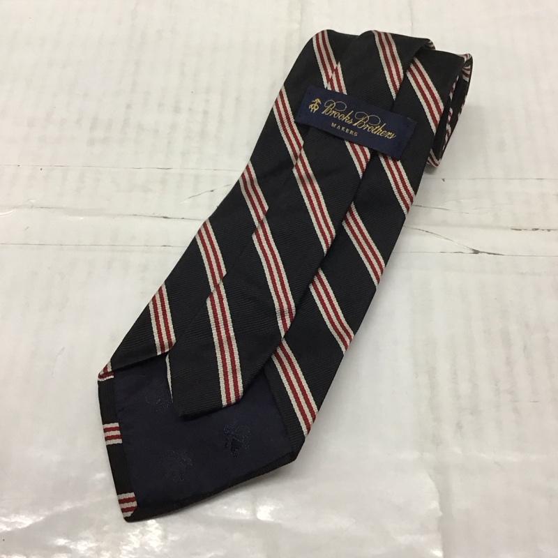 ブルックスブラザーズ BROOKS BROTHERS ネクタイ ネクタイ シルク USA製 ストライプ 黒 / ブラック / X 白 / ホワイト / X 赤 / レッド / メンズ USED 古着 中古 10113411