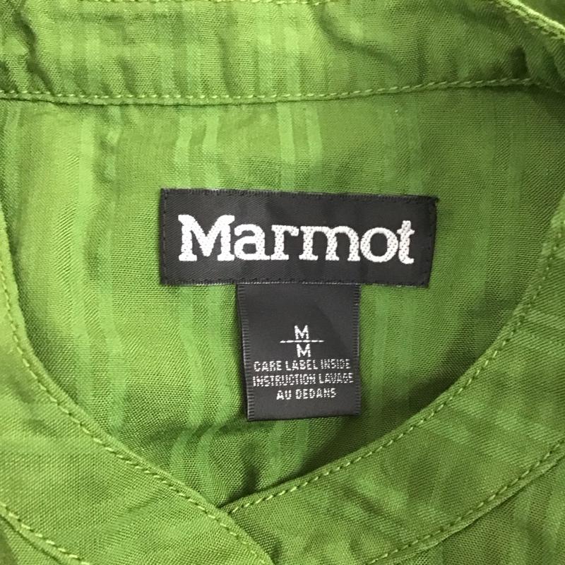 マーモット Marmot ワンピース ロングスカート TOWNJB80YY WSSEERSUCKERSHIRT アウトドアシャツ 四角友里コラボレーション シャツワンピース M ストライプ 緑 / グリーン / レディース USED 古着 中古 10109227