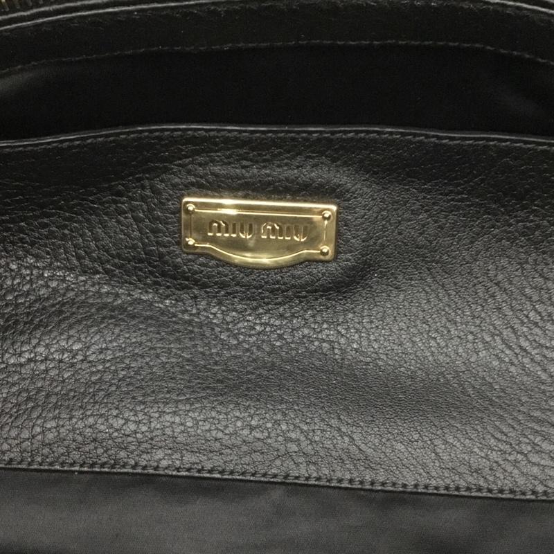 ミュウミュウ miu miu トートバッグ トートバッグ 2way ショルダー ロゴ、文字 黒 / ブラック / レディース USED 古着 中古 10126462